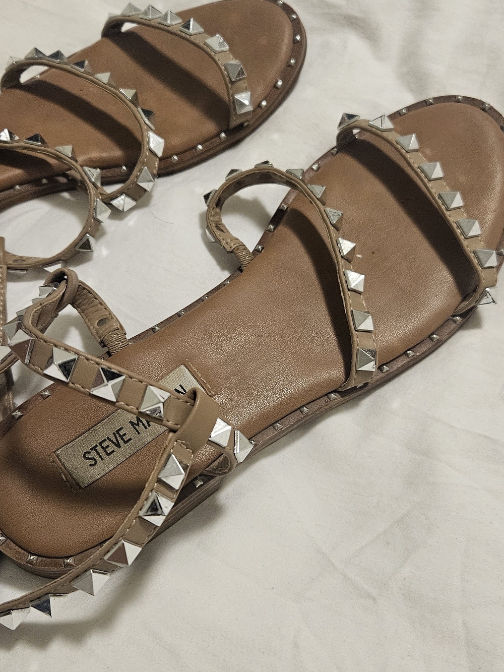 Steve Madden Tan Studded Strappy Sandal - Picture 6 of 8